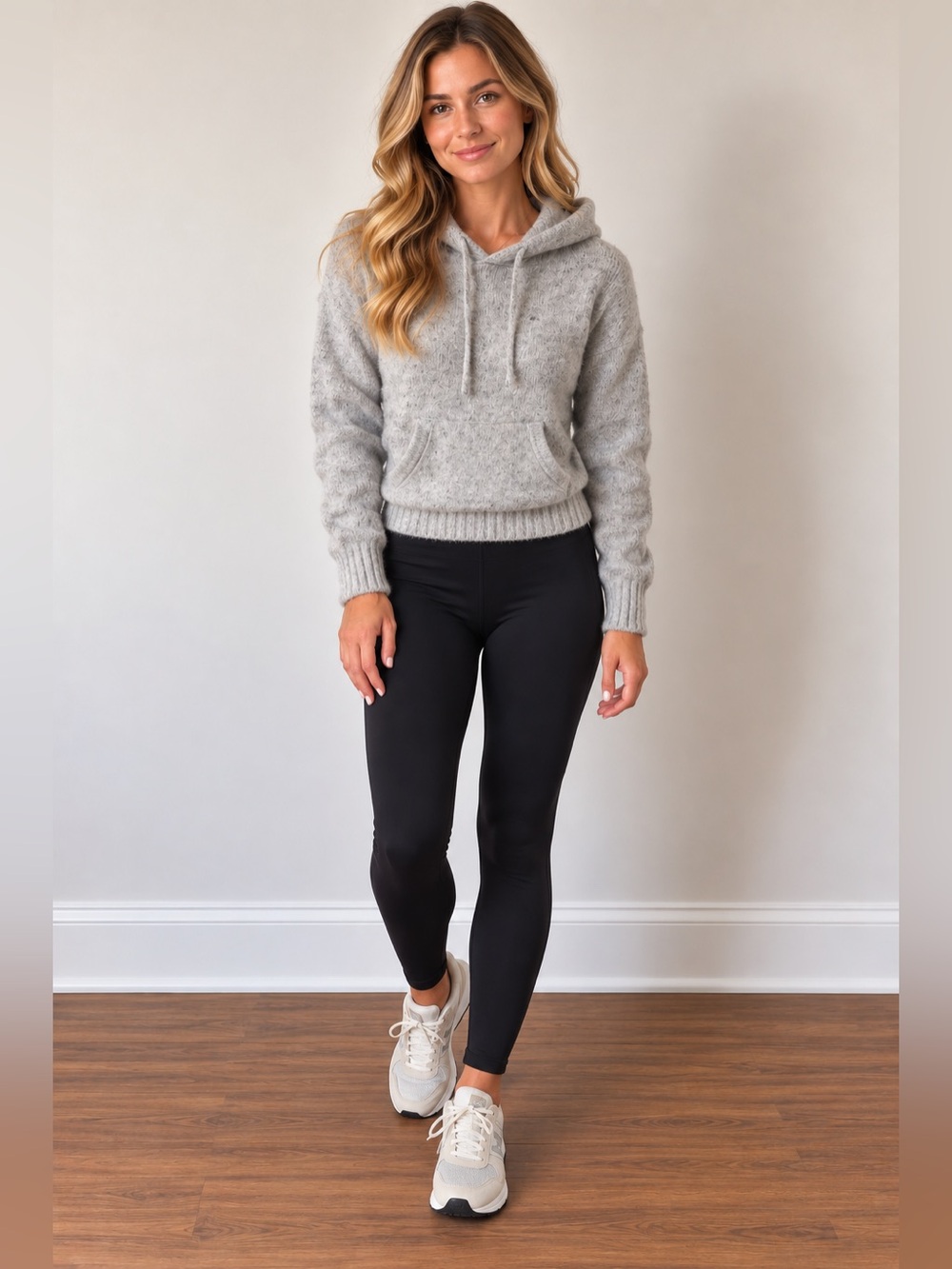 Roots Light Heather Gray Hooded Knit Sweater